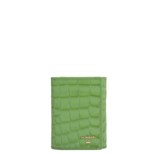 Croco Leather Ladies Wallet - Kiwi