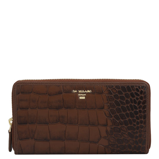 Croco Leather Ladies Wallet - Date