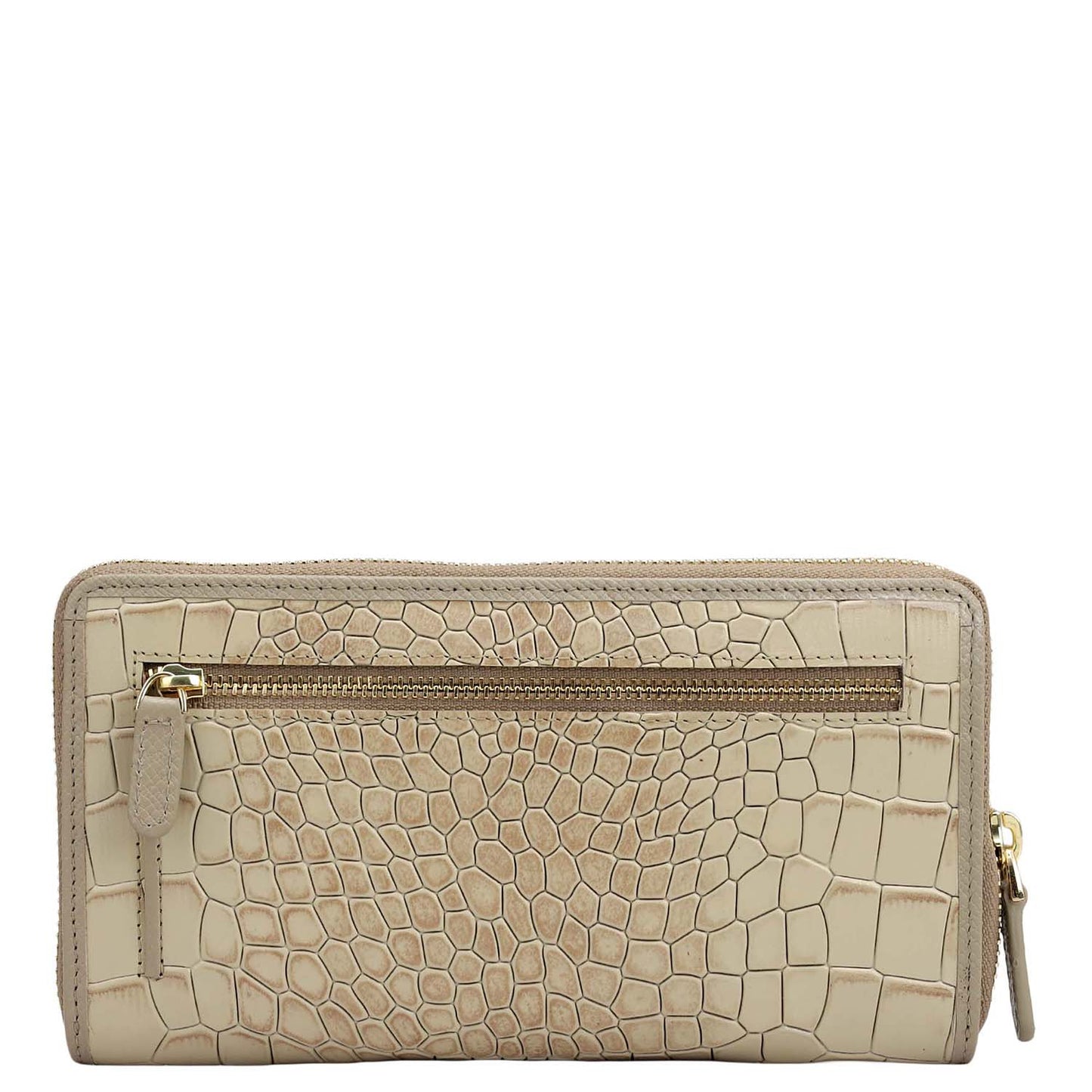 Croco Leather Ladies Wallet - Frost