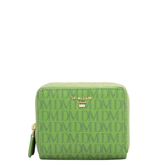 Monogram Leather Ladies Wallet - Kiwi