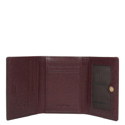 Croco Leather Ladies Wallet - Wine