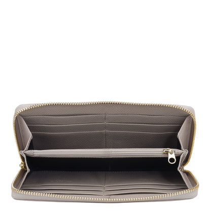 Croco Leather Ladies Wallet - Frost