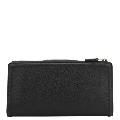 Wax Leather Ladies Wallet - Black