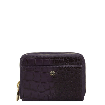 Croco Leather Ladies Wallet - Grapevine