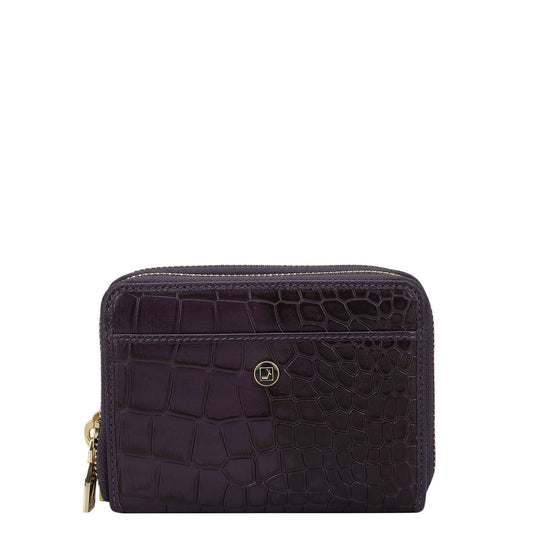Croco Leather Ladies Wallet - Grapevine