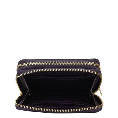Croco Leather Ladies Wallet - Grapevine