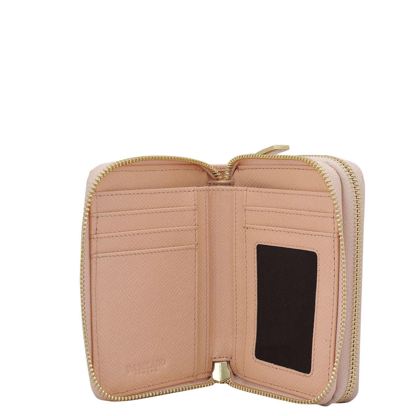 Croco Leather Ladies Wallet - Peach