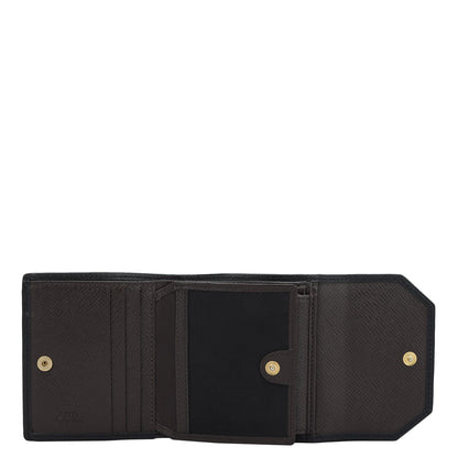 Monogram Leather Ladies Wallet - Chocolate