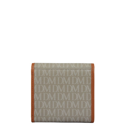 Monogram Leather Ladies Wallet - Stone Grey