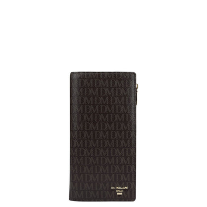 Monogram Leather Ladies Wallet - Chocolate