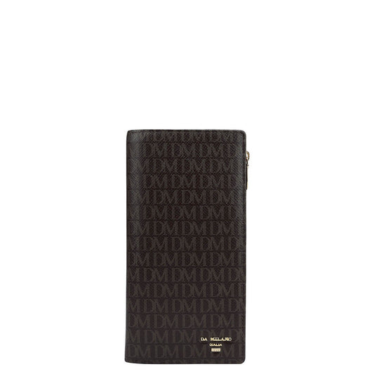 Monogram Leather Ladies Wallet - Chocolate