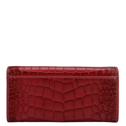 Croco Leather Ladies Wallet - Plumberry