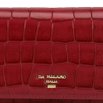 Croco Leather Ladies Wallet - Plumberry