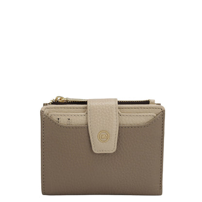 Wax Leather Ladies Wallet - Greyish Taupe