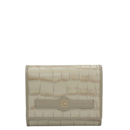 Croco Leather Ladies Wallet - Frost