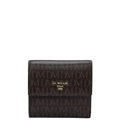 Monogram Leather Ladies Wallet - Chocolate