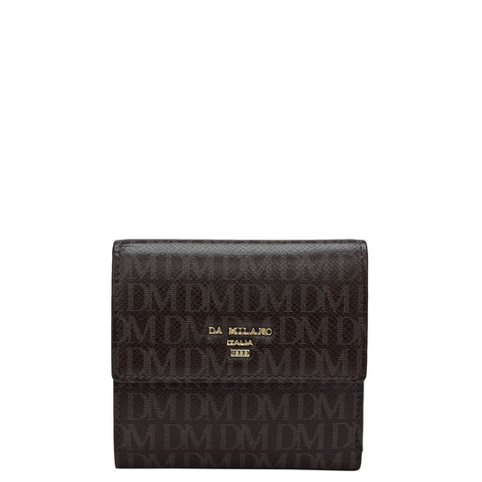 Monogram Leather Ladies Wallet - Chocolate