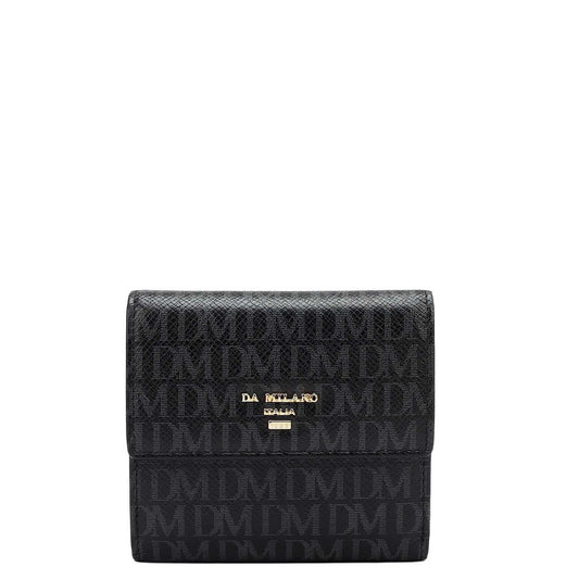 Monogram Leather Ladies Wallet - Black
