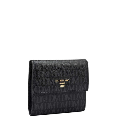 Monogram Leather Ladies Wallet - Black