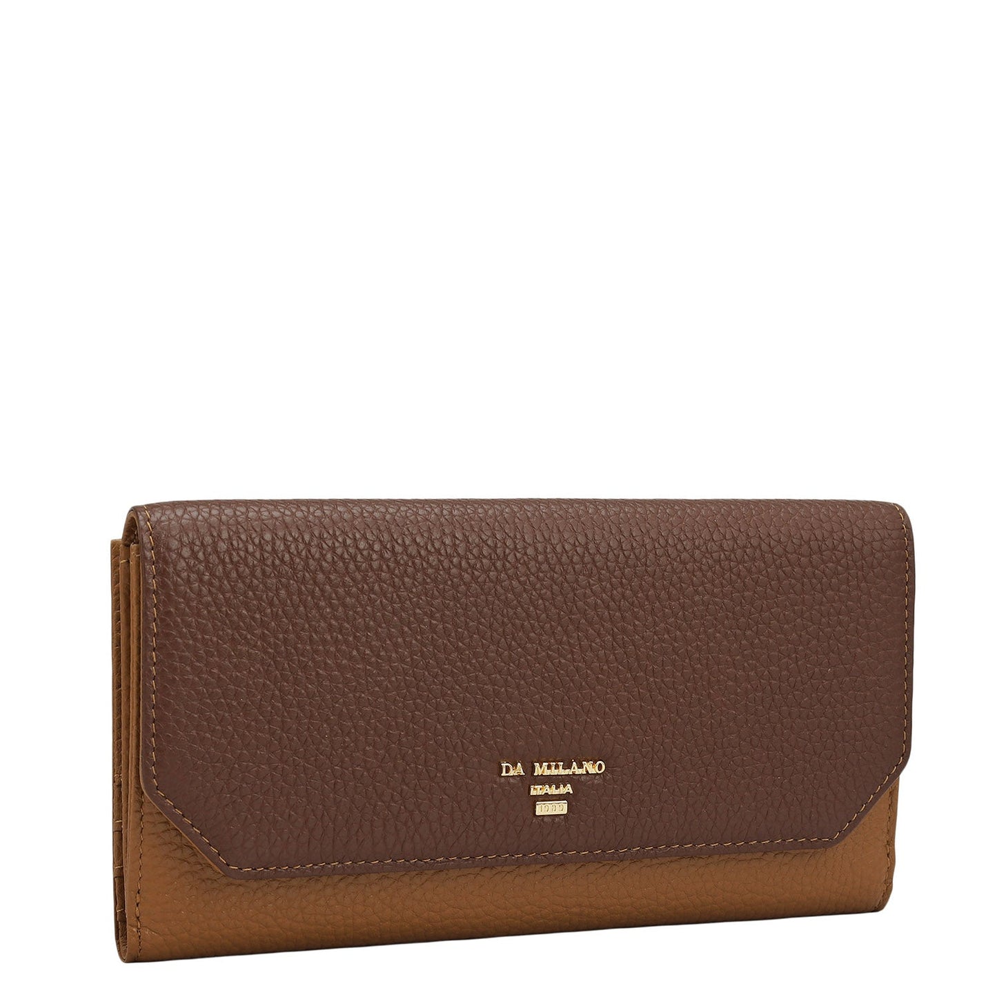 Wax Leather Ladies Wallet - Espresso & Caramel