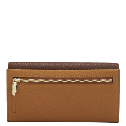 Wax Leather Ladies Wallet - Espresso & Caramel