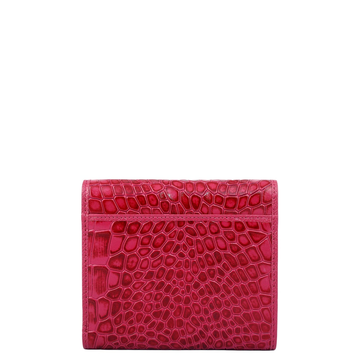 Croco Leather Ladies Wallet - Plumberry