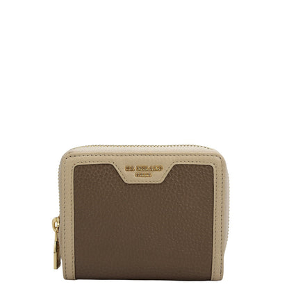 Wax Leather Ladies Wallet - Greyish Taupe