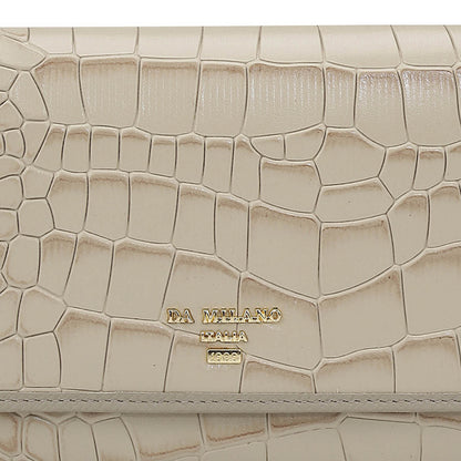 Croco Leather Ladies Wallet - Frost