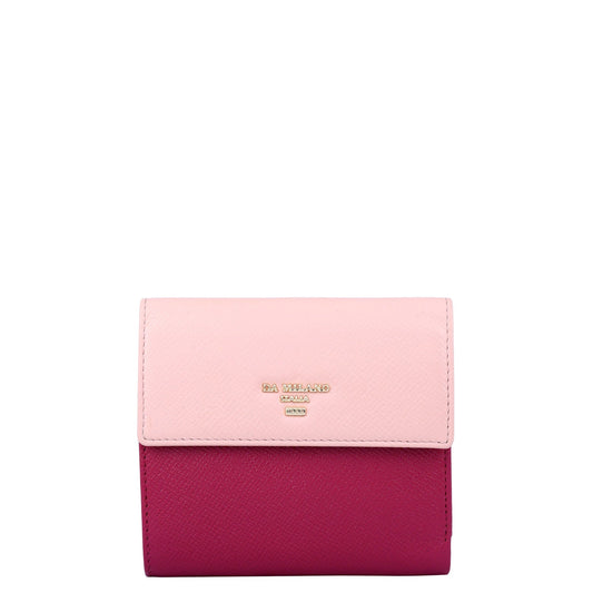 Franzy Leather Ladies Wallet - Plumberry & Peach