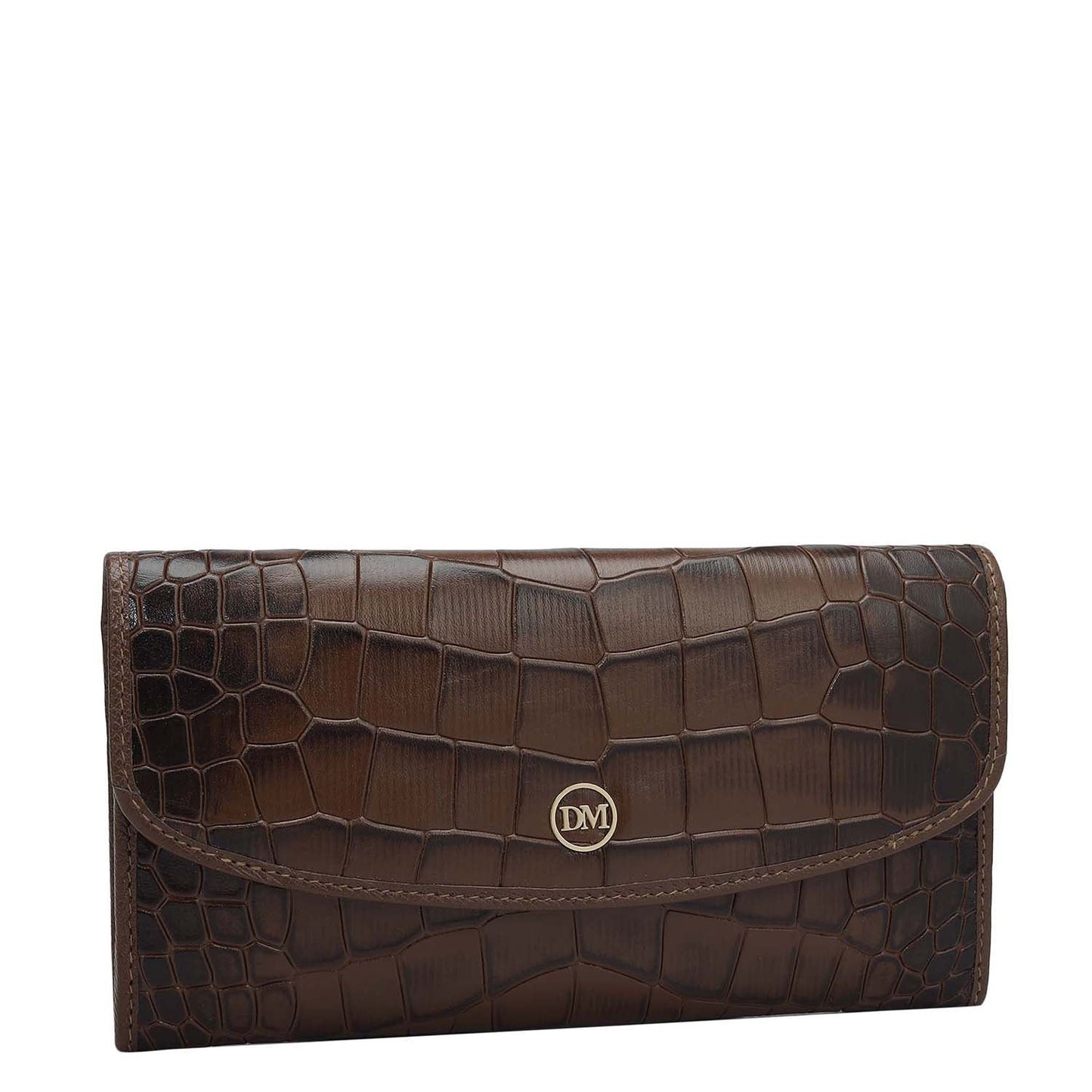 Croco Leather Ladies Wallet - Date