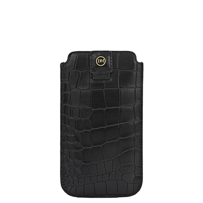 Croco Leather Mobile Case - Black