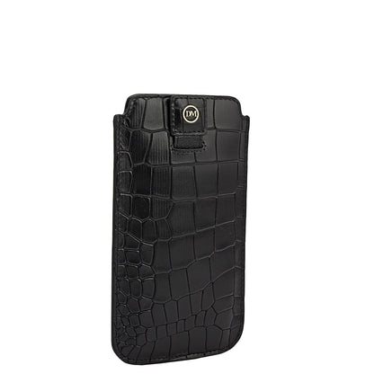 Croco Leather Mobile Case - Black