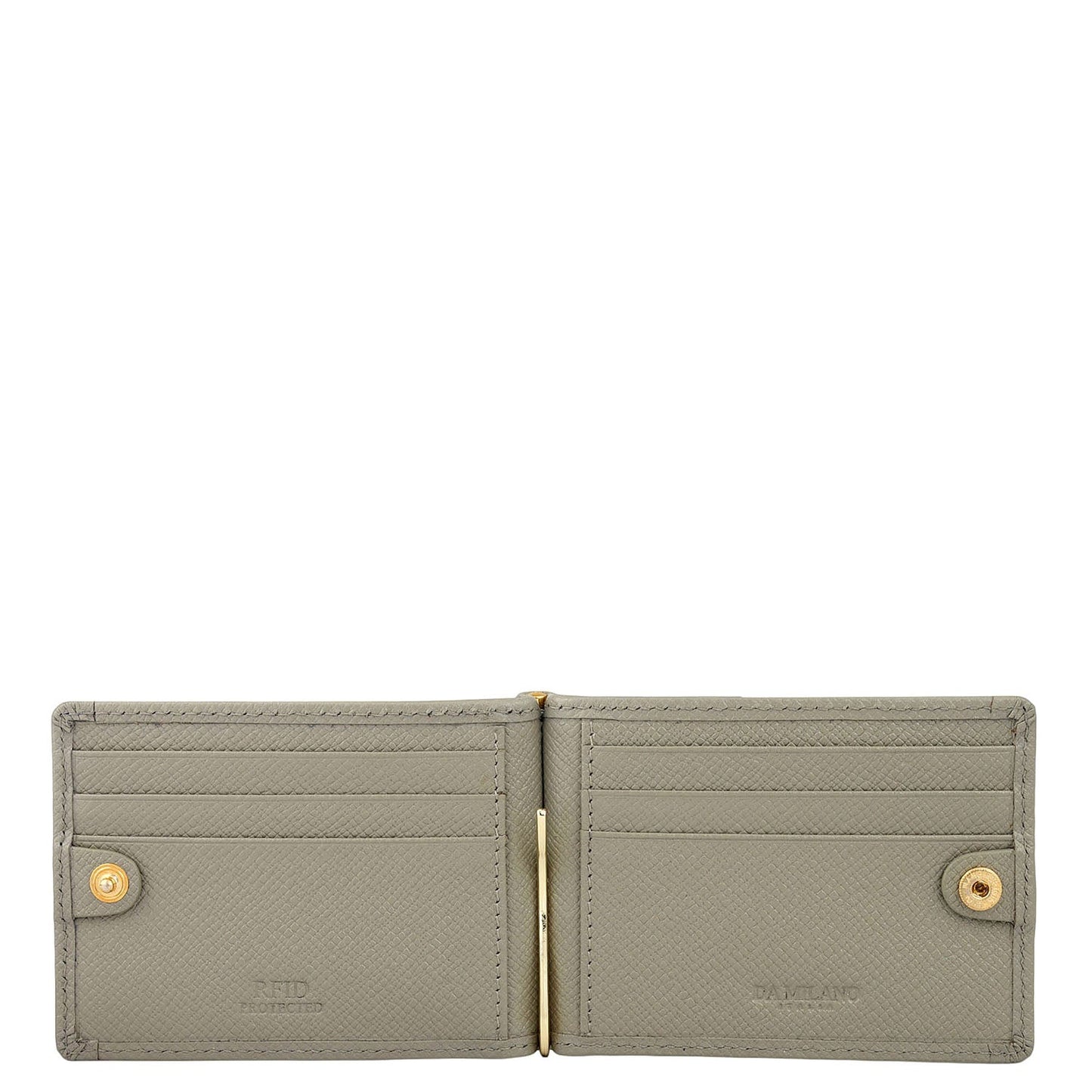Croco Franzy Leather Money Clip - Stone Grey