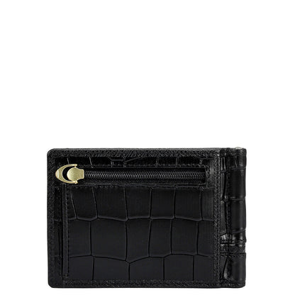 Croco Leather Money Clip - Black
