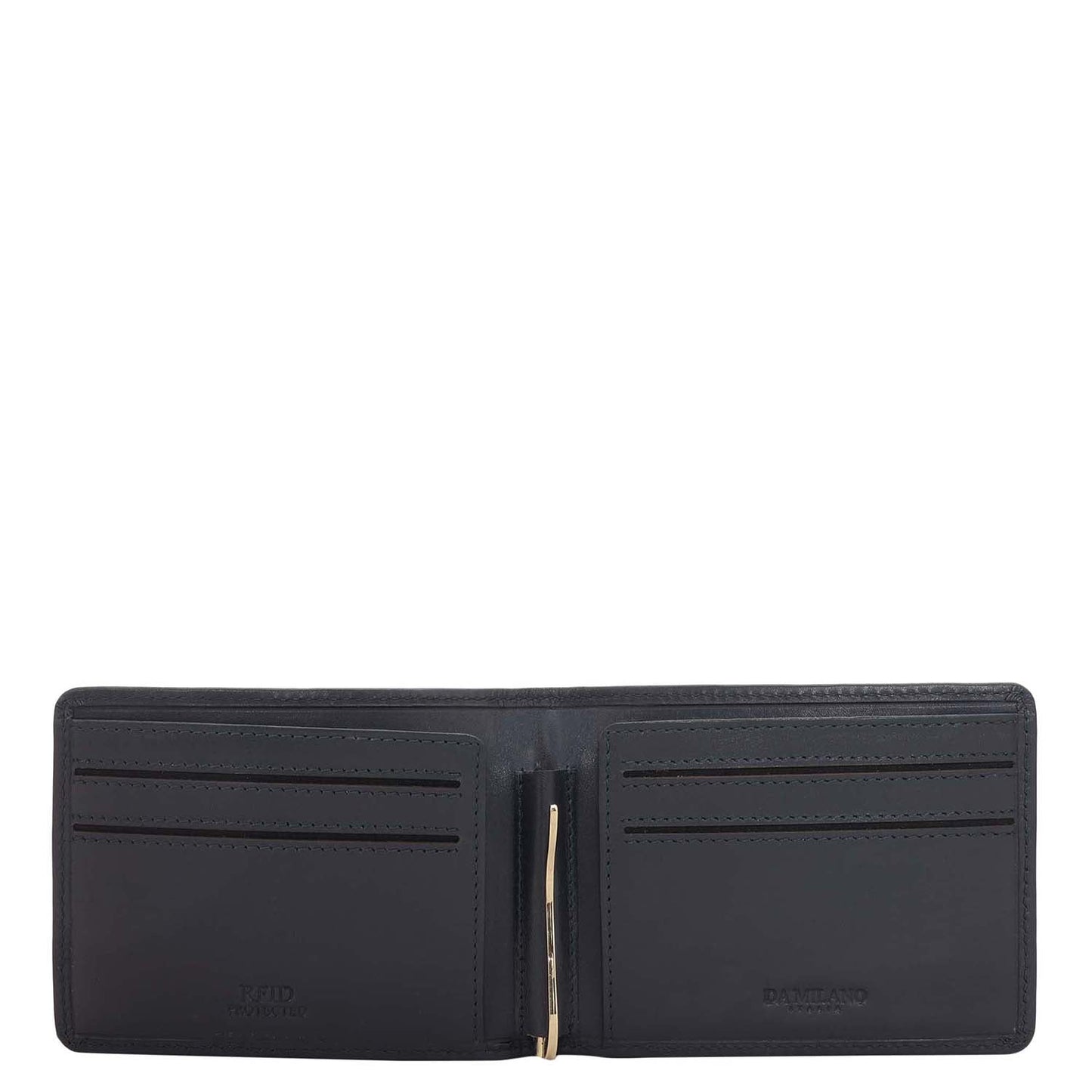 Calf Leather Money Clip - Navy