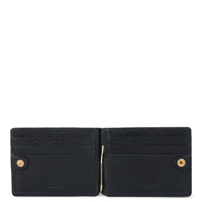 Plain Leather Money Clip - Navy