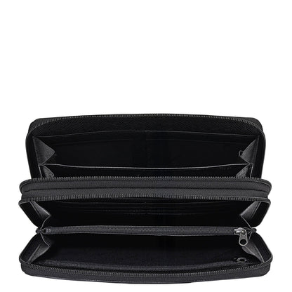 Croco Leather Multi Pouch - Black