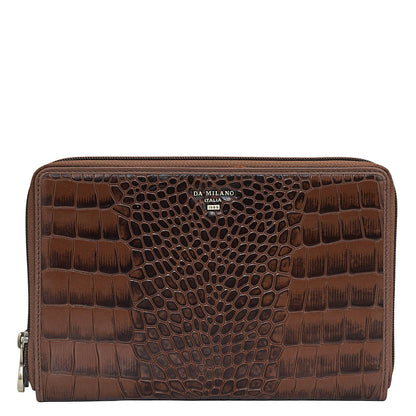 Croco Leather Multi Pouch - Date