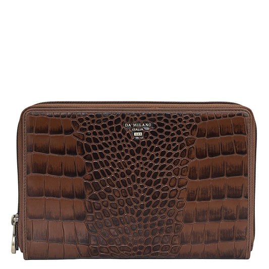 Croco Leather Multi Pouch - Date