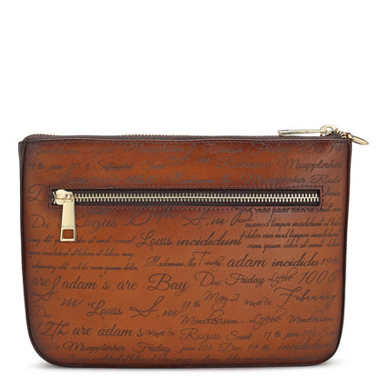 Large Signato Leather Multi Pouch - Cognac