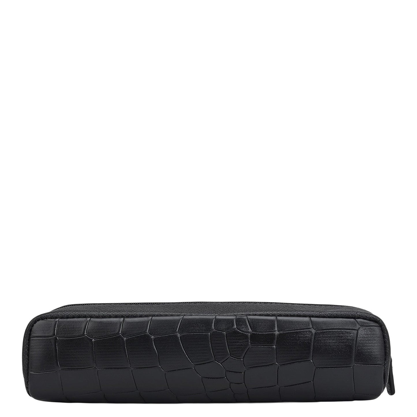 Croco Franzy Leather Multi Pouch - Black