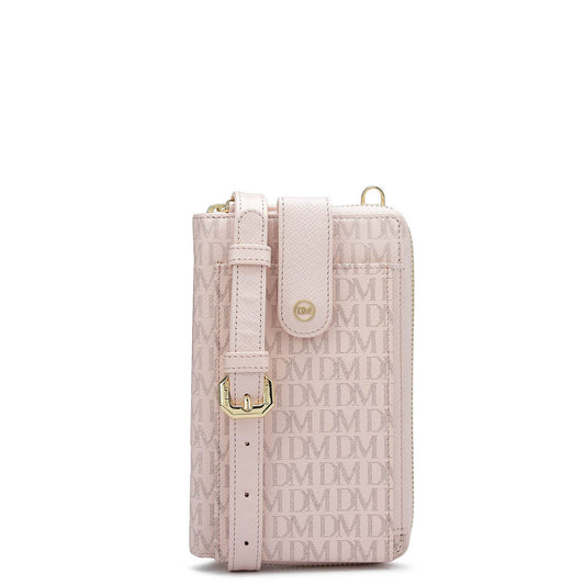 Monogram Leather Crossbody - Blush