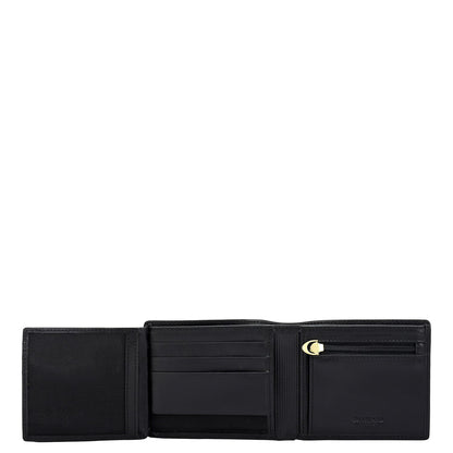 Black Bifold Leather Mens Wallet