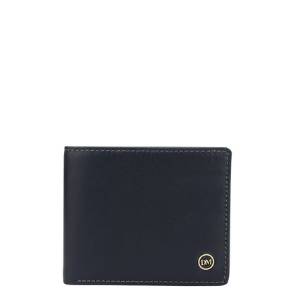 Navy Bifold Leather Mens Wallet