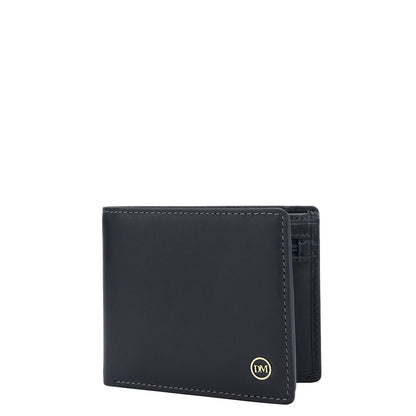 Navy Bifold Leather Mens Wallet