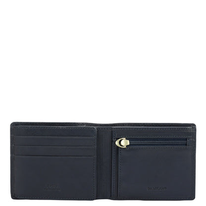 Navy Bifold Leather Mens Wallet