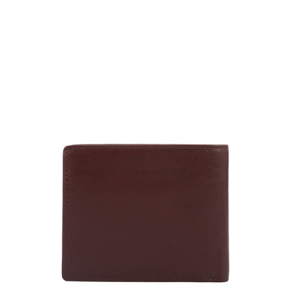 Wine  Bifold Leather Mens Wallet