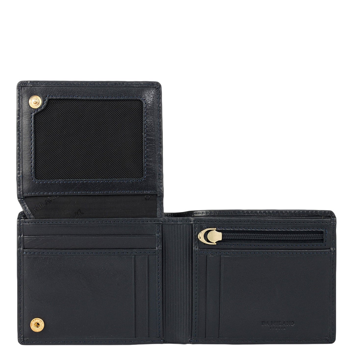 Navy Bifold Leather Mens Wallet
