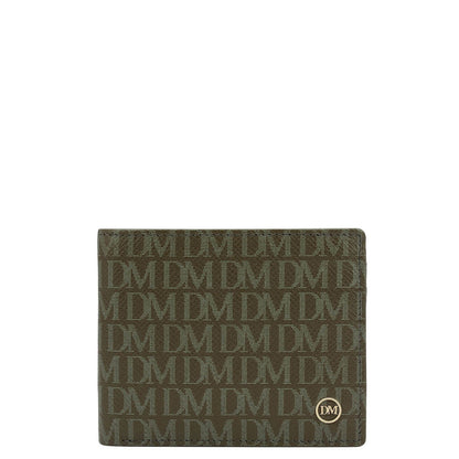 Military Green Bifold Leather Mens Wallet