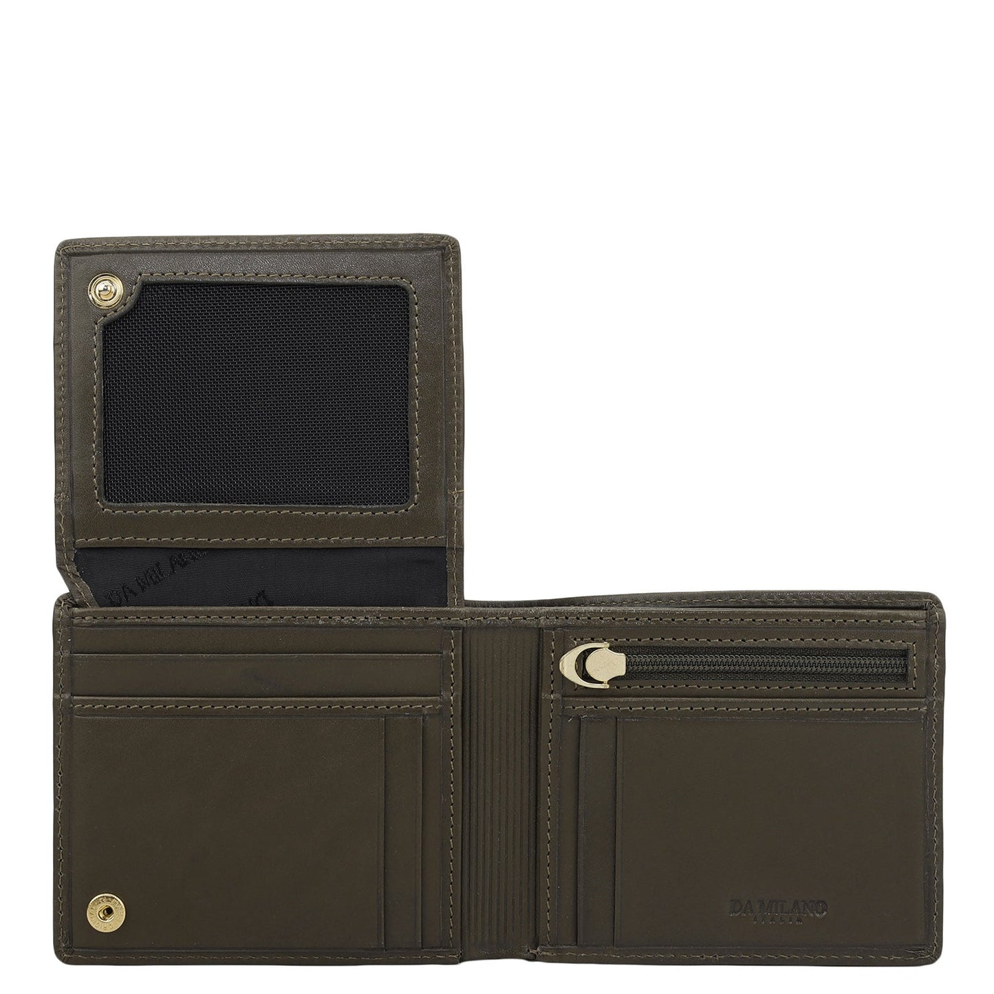 Olive Bifold Leather Mens Wallet